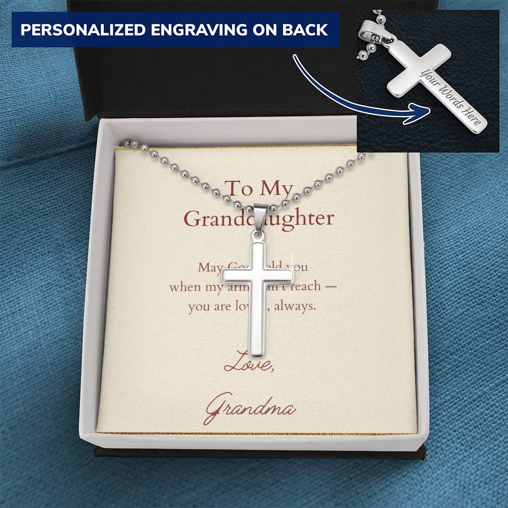 Personalized Cross Necklace with Ball Chain