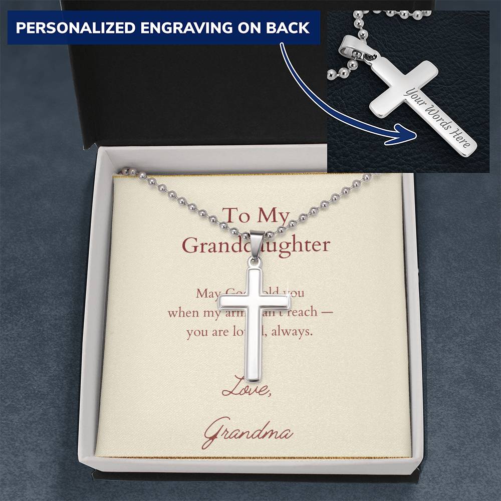 Personalized Cross Necklace with Ball Chain