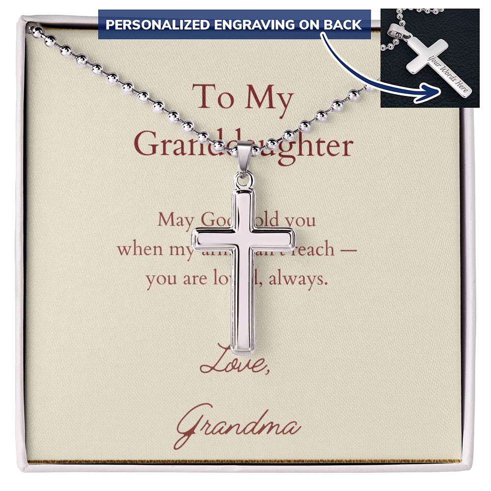 Personalized Cross Necklace with Ball Chain