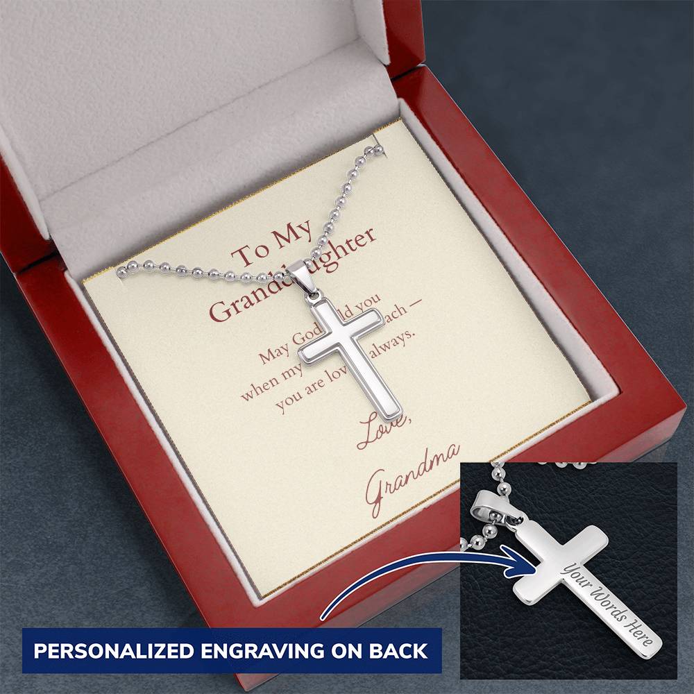 Personalized Cross Necklace with Ball Chain