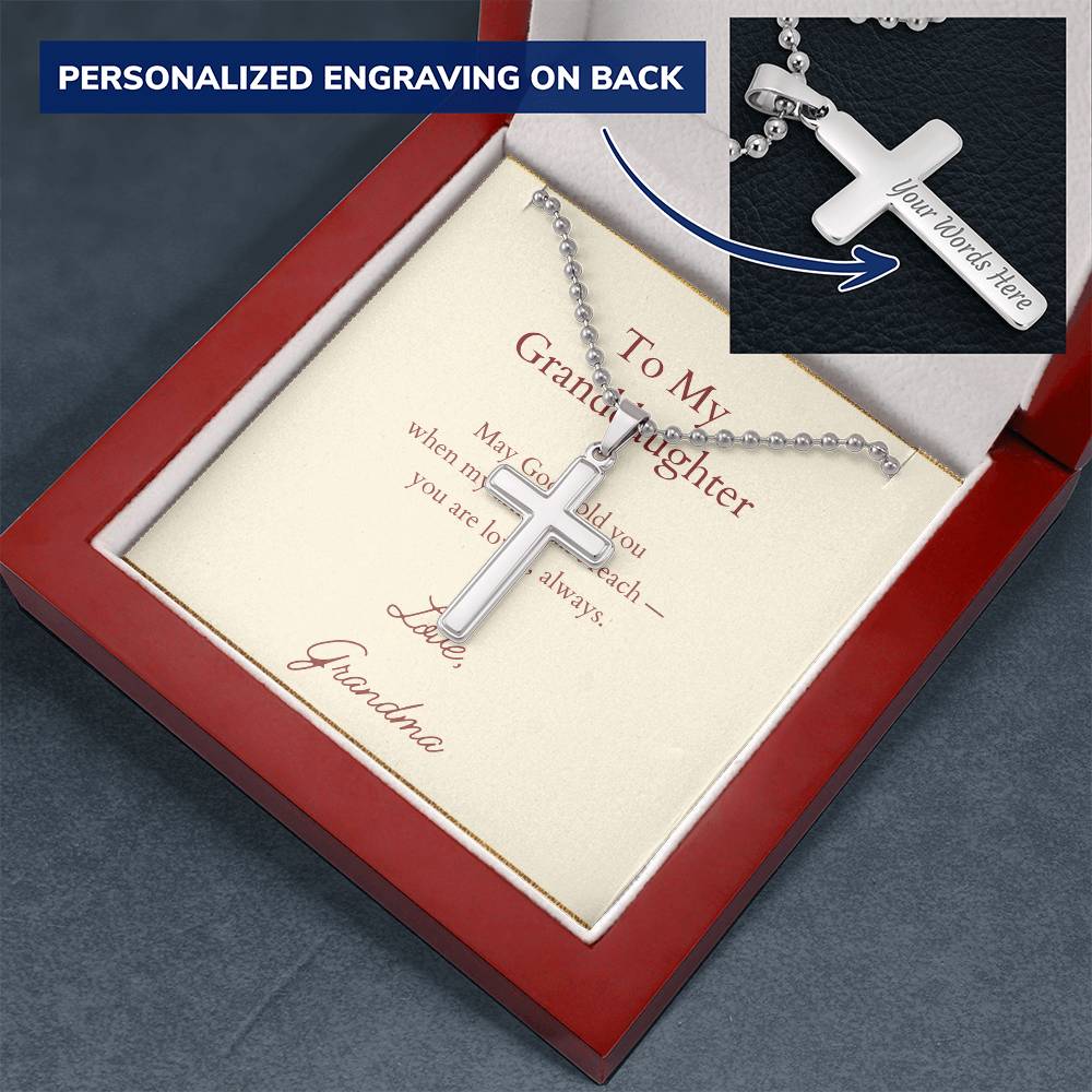 Personalized Cross Necklace with Ball Chain