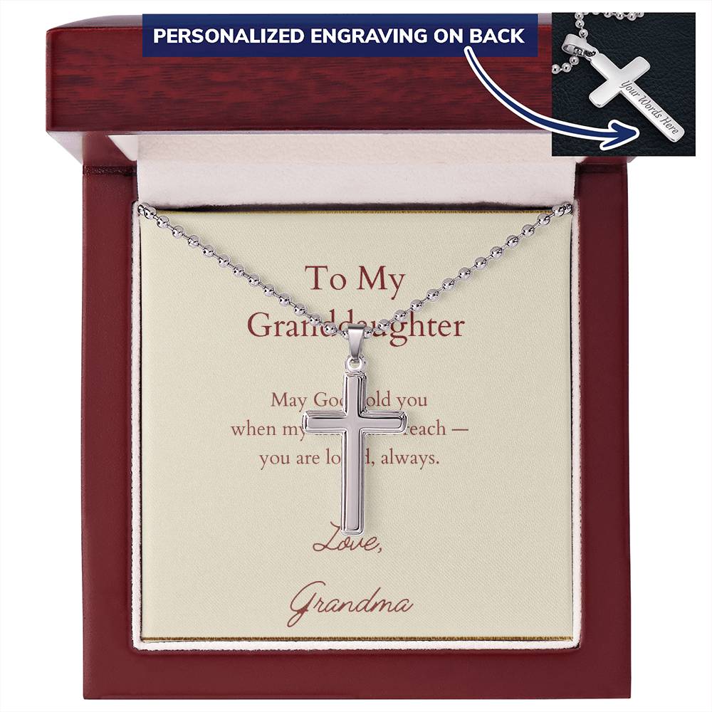 Personalized Cross Necklace with Ball Chain