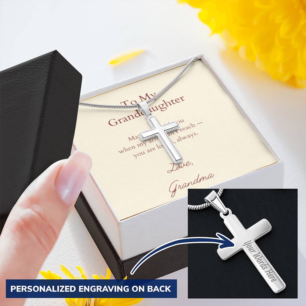 Personalized Cross Necklace with Ball Chain