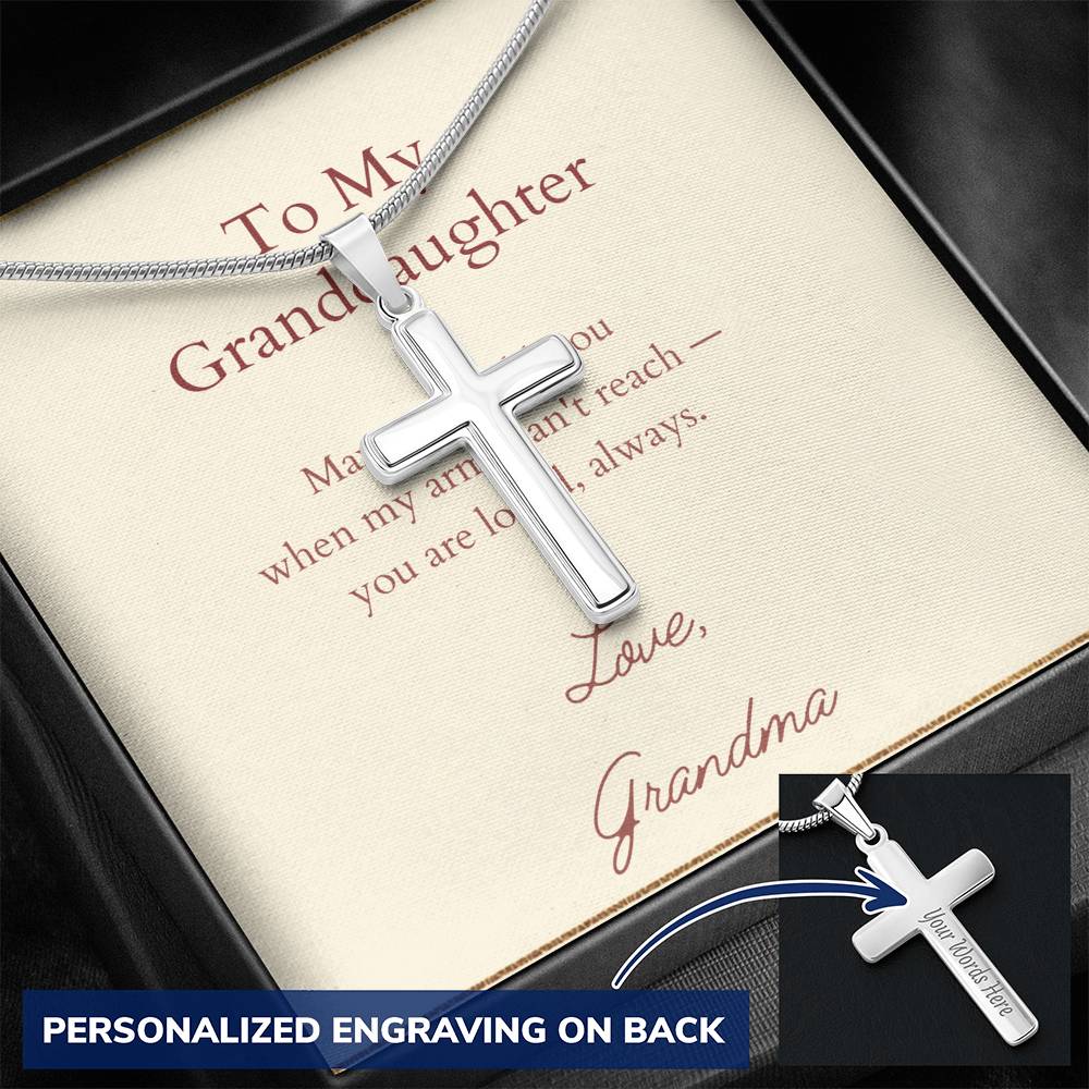 Personalized Cross Necklace with Ball Chain