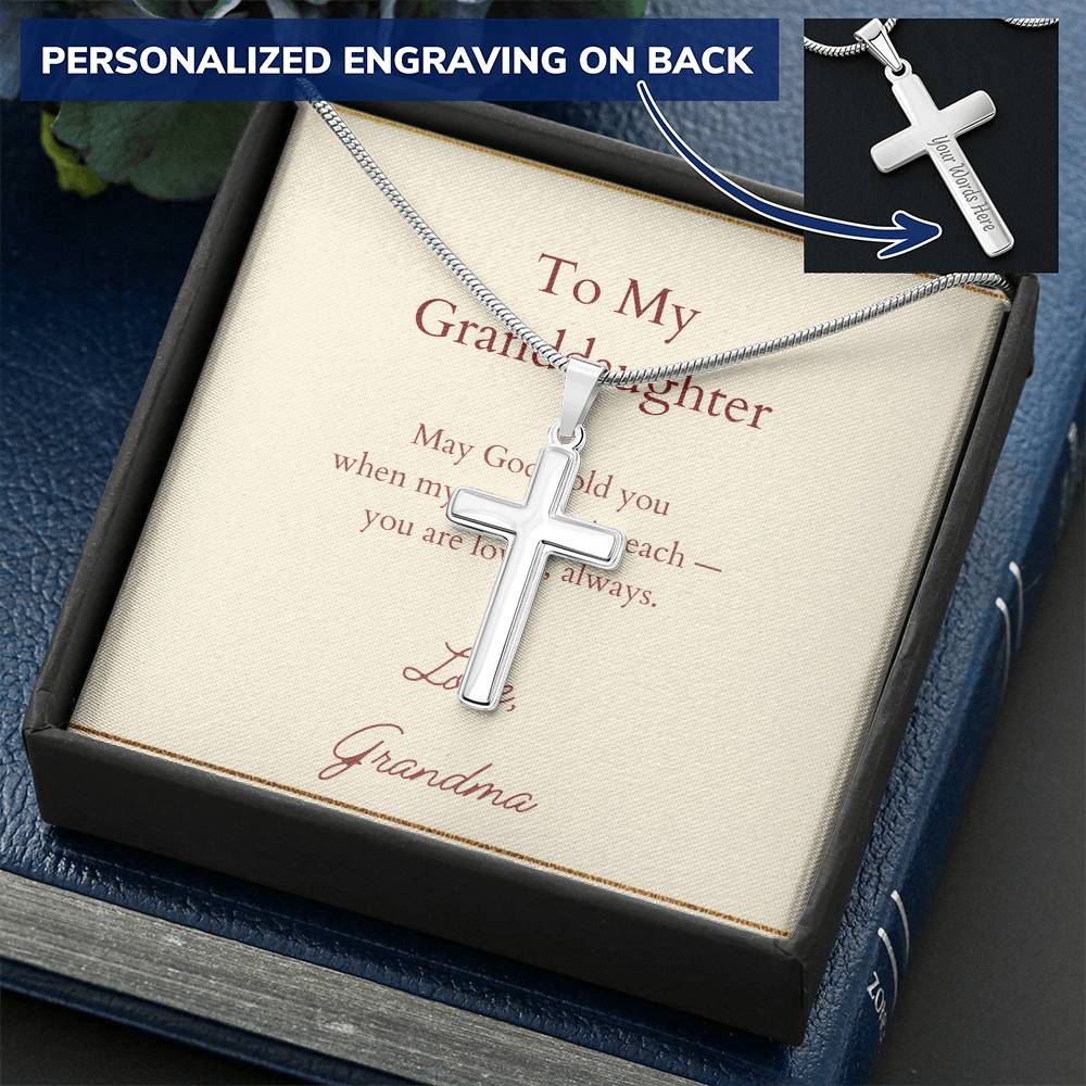 Personalized Cross Necklace with Ball Chain