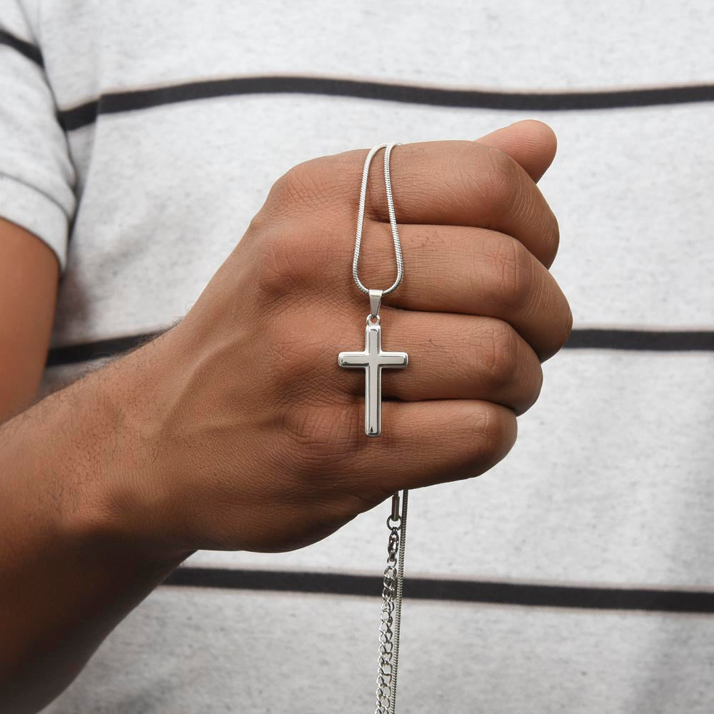 Personalized Cross Necklace with Ball Chain