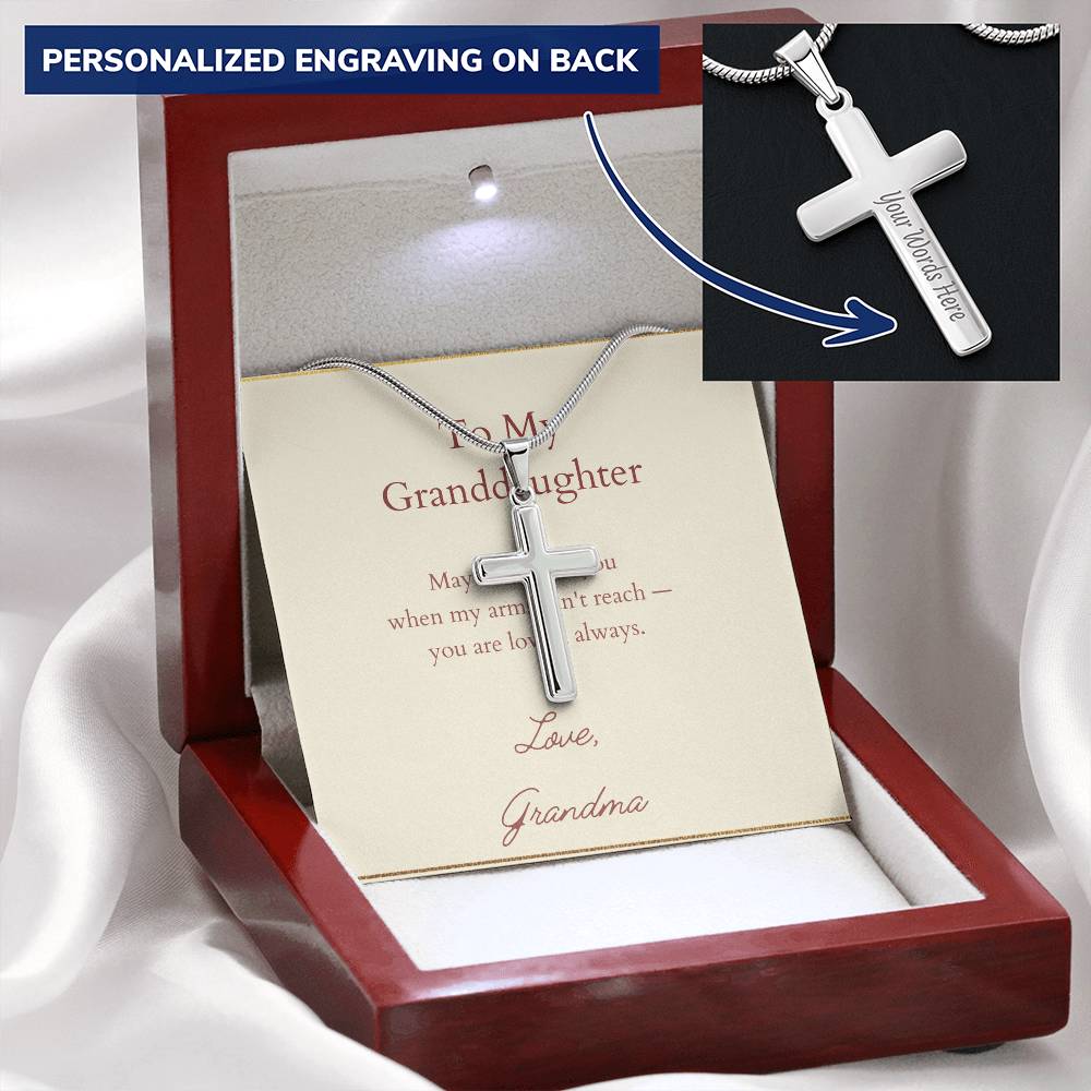 Personalized Cross Necklace with Ball Chain