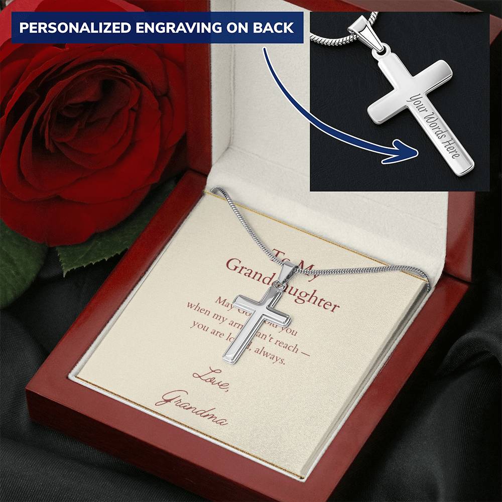 Personalized Cross Necklace with Ball Chain