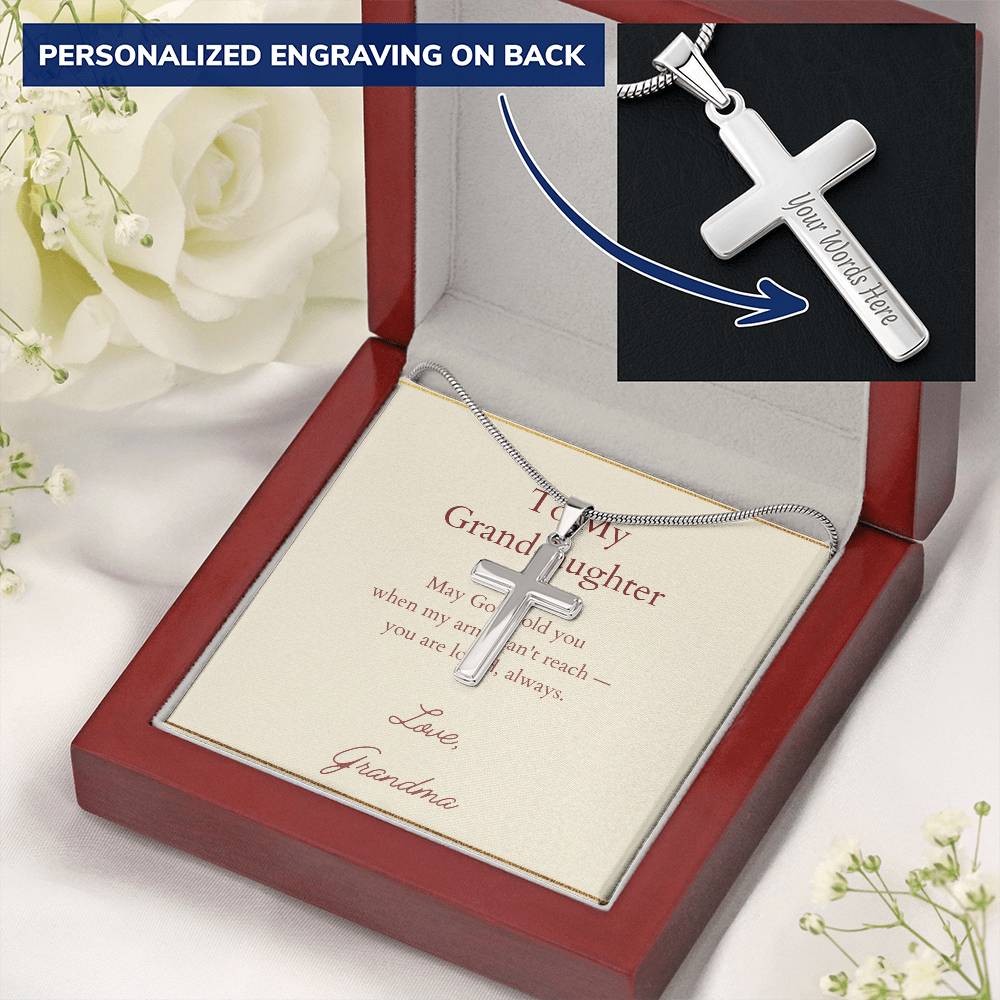 Personalized Cross Necklace with Ball Chain