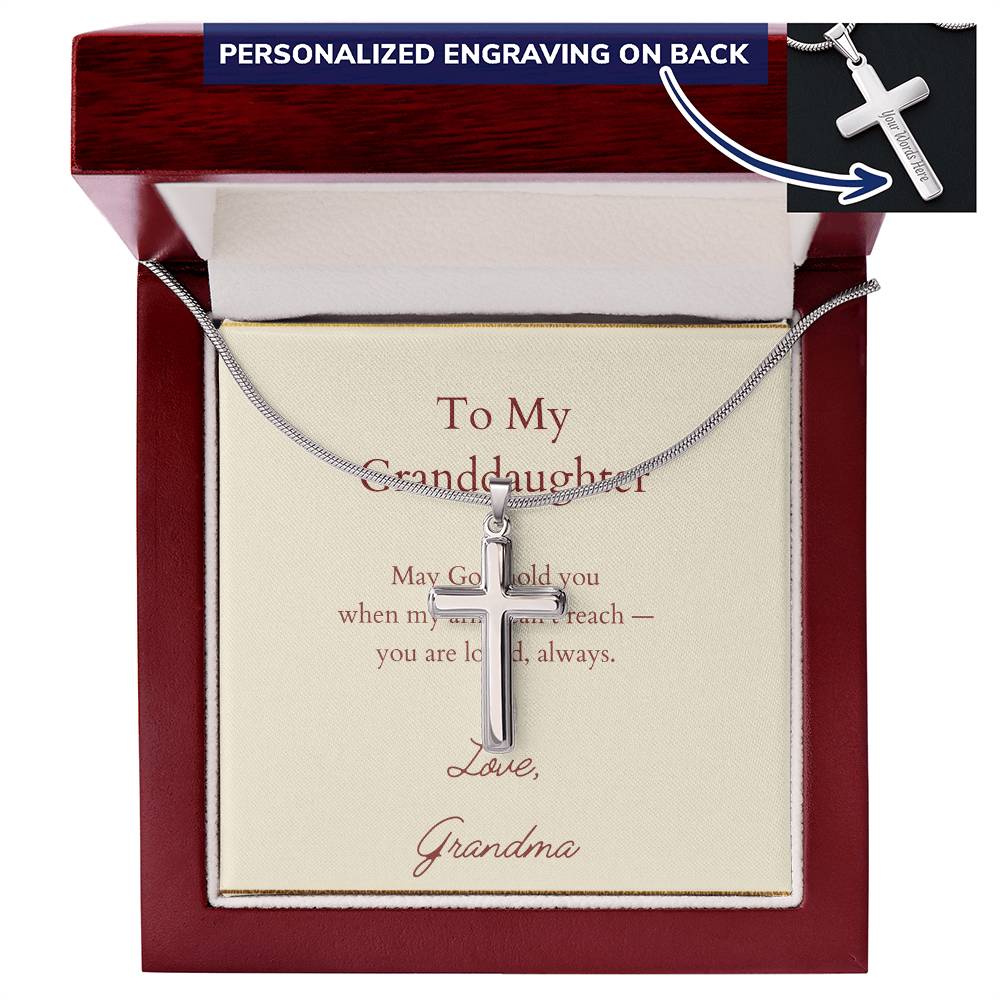 Personalized Cross Necklace with Ball Chain