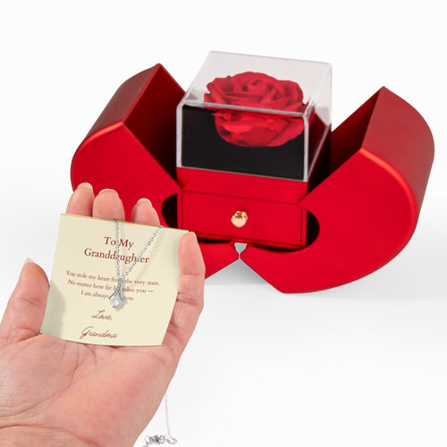 Alluring Beauty Necklace - Red Heart Rose Box